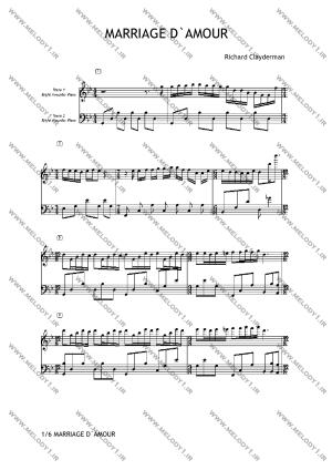 نت Mariage d'amour از Richard Clayderman برای پیانو
