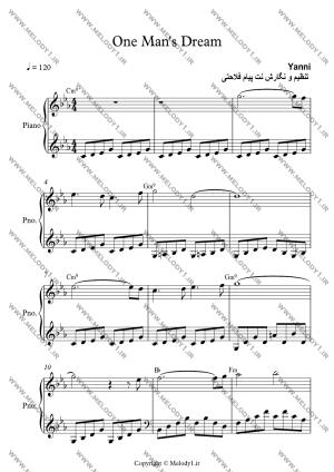 نت One Man's Dream از Yanni برای پیانو