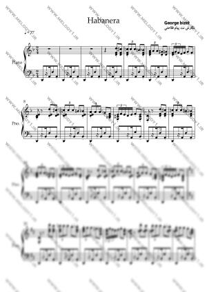 نت Habanera از George bizet برای پیانو