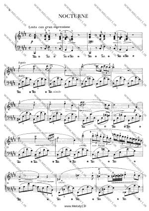 نت Nocturne in C sharp minor از Frederic Chopin برای پیانو